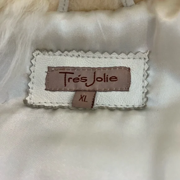 Vintage Tre's Jolie Leather Mongolian Fur Jacket - Penny Lane Inspired.  Size XL - Picture 5 of 5